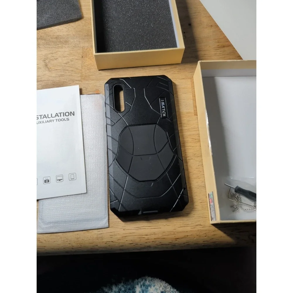 iMATCH Shockproof Silicone Bumper Metal Case for Samsung A70 NIB.